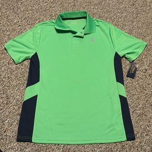New Polo Ralph Lauren Bright green & navy short sleeve Performance Silver player